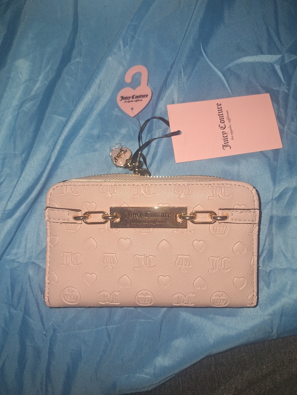 Juicy Couture Pink Embossed Zip Wallet